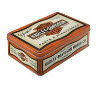 Nostalgic-Art Contenitori in latta retrò piatti, 2,5 l, Harley-Davidson - Parts & Accessoires - Idee regalo per biker, scatola con coperchio, design vintage