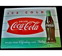 Nostalgic Art, insegna in latta COCA COLA - ICE COLD, 30 x 40, nuova, rara