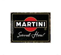 Nostalgic-Art Magnete da Frigorifero retrò Martini-Served Here-Idea Regalo per Gli Appassionati di Cocktail, in Metallo, Design Vintage, 6 x 8 cm