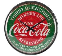 Nostalgic-Art Orologio da muro retrò, Ø 31 cm, Coca-Cola - Thirst Quenching Green - Idee regalo, Official License Product (OLP), decorazione per la cucina grande, design vintage