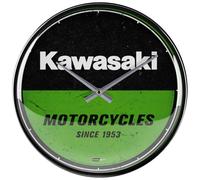 Nostalgic-Art Orologio da muro retrò, Ø 31 cm, Kawasaki - Motorcycles - Idee regalo per biker, Official License Product (OLP), decorazione per la cucina grande, design vintage