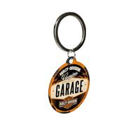 Nostalgic-Art Portachiavi retrò, Ø 4 cm, Harley - Garage | original Harley-Davidson license product (OLP), in metallo, design vintage, Idea regalo per motociclisti