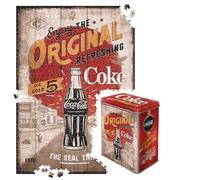 Nostalgic-Art Puzzle retrò da 1000 pezzi, 68 x 48 cm, Cola - Original Coke | original Coca-Cola license product (OLP), per adulti, design vintage, Idea regalo per fan di Coca-Cola