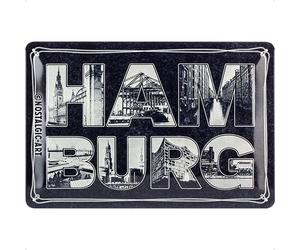 Nostalgic-Art Retro Blechschild Amburgo - Lettera & Rugiada - Souvenir & Idea Regalo, Metallo, Design Vintage per la Decorazione, 20 x 30 cm