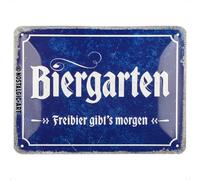 Nostalgic-Art Retro Blechschild Birreria all'aperto - Idea Regalo per Gli Appassionati di Birra, in Metallo, Design Vintage con Scritta, 15 x 20 cm