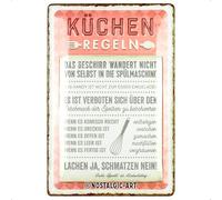 Nostalgic-Art Retro Blechschild Regole Idea Regalo per la Cucina, in Metallo, Design Vintage con Scritta, 20 x 30 cm