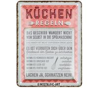 Nostalgic-Art Retro Blechschild Regole Idea Regalo per la Cucina, in Metallo, Design Vintage con Scritta, 15 x 20 cm