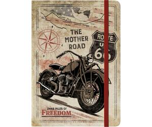 Nostalgic Art Route 66 Bike Map, notebook male
