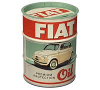 Nostalgic-Art Salvadanai retrò, 600 ml, Fiat - Premium Protection Oil - Idee regalo per amanti FIAT, Official License Product (OLP), salvadanaio in metallo, design vintage