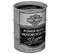 Nostalgic-Art Salvadanai retrò, 600 ml, Harley-Davidson - Power Blend Oil - Idee regalo per biker, Official License Product (OLP), salvadanaio in metallo, design vintage