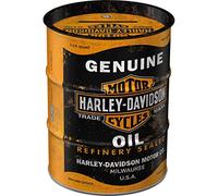 Nostalgic-Art Salvadanai retrò a forma fusto olio, Harley-Davidson - Genuine Oil - Idea regalo per amanti di moto, Salvadanaio, Scatola dei soldi lamiera, 600 ml