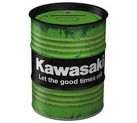 Nostalgic-Art Salvadanai retrò a forma fusto olio, Kawasaki - Good times - Idea regalo per amanti di moto, Salvadanaio, Scatola dei soldi lamiera, 600 ml