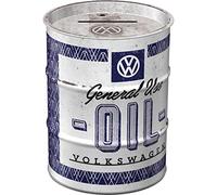 Nostalgic-Art Salvadanai retrò a forma fusto olio, Volkswagen - General Oil - Idea regalo per i bus VW, Salvadanaio, Scatola dei soldi lamiera, 600 ml