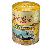 Nostalgic-Art Salvadanai retrò, Bulli T1 - Let's Get Lost - Idea Regalo per i Bus VW, Salvadanaio in Metallo, Scatola dei Soldi lamiera, 1 l