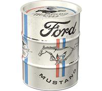 Nostalgic-Art Salvadanaio retrò 600 ml Ford Mustang - Horse & Stripes Logo - Idea regalo per gli appassionati di accessori Ford, salvadanaio in metallo vintage