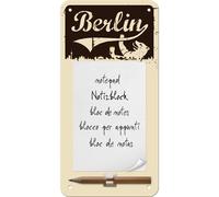 Nostalgic-Art Segno Tin con Notepad - Berlin Bär Braun