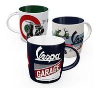 Nostalgic-Art Set di 3 tazze da caffè in stile retrò, 330 ml, Vespa Set 2, idea regalo per gli appassionati di scooter, tazza in ceramica, design vintage