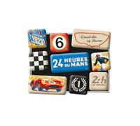 Nostalgic-Art Set di magneti retrò, 9 pezzi, 24h Le Mans - Racing - Idee regalo per amanti dei motori, Official License Product (OLP), decorazione del frigorifero, design vintage