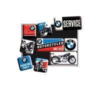 Nostalgic-Art Set di Magneti Motorcycles - Idee Regalo per Amanti BMW, Decorazione del Frigorifero, Design Vintage, 9 Pezzi, 9 unità