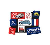 Nostalgic-Art Set di Magneti retrò, Citroen - C'est la vie - Idea regalo per accessori per auto, Decorazione del frigorifero, Design vintage, 9 pezzi