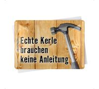 Nostalgic Art SGN10146 Cartolina Metalla Echte Kerle brauchen keine Anleitung, 10 x 14 cm, Multicolore