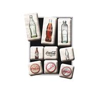 Nostalgic-Art Set di Magneti Vintage Coca-Cola - Bottles - Regalo per Amanti della Coke, Decorazione del Frigorifero, Design nostalgico, 9 Pezzi, 9 unità