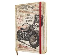 Nostalgic-Art Taccuino retrò a puntini, Route 66 Bike Map - Idea regalo per amanti di moto ed USA, Bullet Journal dotted, Design vintage, A5