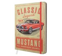 Nostalgic-Art Taccuino retrò, A5, Ford Mustang - Classic Legend - Idee regalo per amanti Ford, Official License Product (OLP), quaderno punteggiato, design vintage