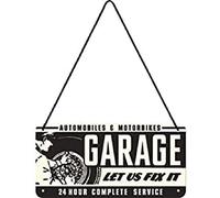 Nostalgic-Art Targa da Appendere Best Garage - Idea Regalo per Amanti di Moto, in Metallo, Decorazione con Design Vintage, 10 x 20 cm