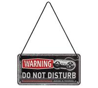 Nostalgic-Art Targa da Appendere, Gaming in Progress - Idea Regalo per Giocatori, in Metallo, Design Retro per Decorazione, 10 x 20 cm