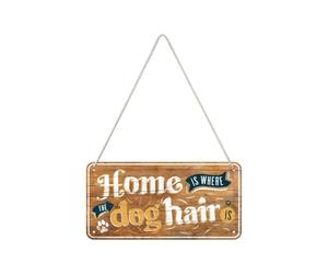 Nostalgic-Art Targa da appendere, Home is where the dog hair is - Idea regalo per amanti di cani, in metallo, Design retrò per decorazione, 10 x 20 cm, 28059