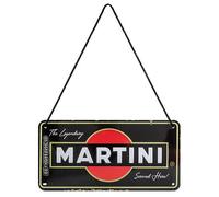 Nostalgic-Art Targa da Appendere Martini - Served Here - Idea Regalo per Amanti dei Cocktail, in Metallo, Decorazione con Design Vintage, 10 x 20 cm