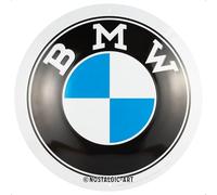 Nostalgic-Art Targa retrò, Ø 35 cm, BMW - Logo - Idee regalo per amanti BMW, Official License Product (OLP), in metallo, design vintage