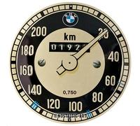Nostalgic-Art Targa retrò, Ø 35 cm, BMW - Tachometer - Idee regalo per amanti BMW, Official License Product (OLP), in metallo, design vintage