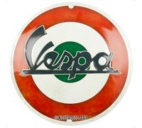 Nostalgic-Art Targa retrò, Ø 35 cm, Vespa - Logo Italian - Idee regalo per amanti degli scooter, Official License Product (OLP), in metallo, design vintage