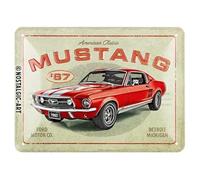 Nostalgic-Art Targa retrò, 15 x 20 cm, Ford Mustang - GT 1967 Red - Idee regalo per amanti Ford, Official License Product (OLP), in metallo, design vintage