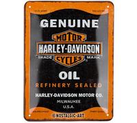 Nostalgic-Art Targa retrò, 15 x 20 cm, Harley-Davidson - Genuine Oil - Idee regalo per biker, in metallo, design vintage