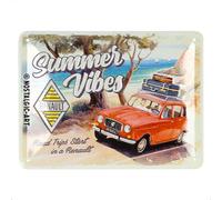 Nostalgic-Art Targa retrò, 15 x 20 cm, Renault - Summer Vibes - Idee regalo per amanti Renault, Official License Product (OLP), in metallo, design vintage