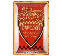 Nostalgic-Art Targa retrò, 20 x 30 cm, Ducati - Meccanica Bologna - Idee regalo per biker, Official License Product (OLP), in metallo, design vintage