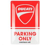 Nostalgic-Art Targa retrò, 20 x 30 cm, Ducati - Parking Only - Idee regalo per biker, Official License Product (OLP), in metallo, design vintage