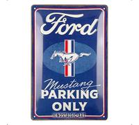 Nostalgic-Art Targa retrò, 20 x 30 cm, Ford Mustang - Parking Only - Idee regalo per amanti degli accessori Ford, in metallo, design vintage