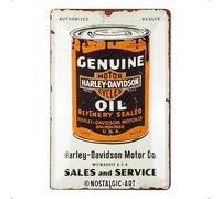 Nostalgic-Art Targa retrò, 20 x 30 cm, Harley-Davidson - Genuine Oil Can - Idee regalo per biker, in metallo, design vintage