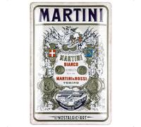 Nostalgic-Art Targa retrò, 20 x 30 cm, Martini - Bianco Vermouth Label - Idee regalo accessori da bar, Official License Product (OLP), in metallo, design vintage
