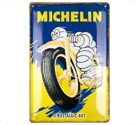 Nostalgic-Art Targa retrò, 20 x 30 cm, Michelin - Motorcycle Bibendum - Idee regalo per amanti di motore, in metallo, design vintage
