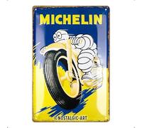 Nostalgic-Art Targa retrò, 20 x 30 cm, Michelin - Motorcycle Bibendum - Idee regalo per amanti di motore, in metallo, design vintage