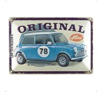 Nostalgic-Art Targa retrò, 20 x 30 cm, Mini - The British Classic - Idee regalo per amanti degli accessori Mini Cooper, in metallo, design vintage