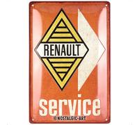 Nostalgic-Art Targa retrò, 20 x 30 cm, Renault - Service - Idee regalo per amanti Renault, Official License Product (OLP), in metallo, design vintage