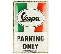 Nostalgic-Art Targa retrò, 20 x 30 cm, Vespa - Parking Only Italian - Idee regalo per amanti degli scooter, Official License Product (OLP), in metallo, design vintage