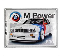 Nostalgic-Art Targa retrò, 30 x 40 cm, BMW Motorsport - M Power E30 - Idee regalo per amanti degli accessori BMW, in metallo, design vintage