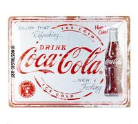 Nostalgic-Art Targa retrò, 30 x 40 cm, Coca-Cola - Refreshing New Feeling - Idee regalo per amanti della Coca-Cola, Official License Product (OLP), in metallo, design vintage